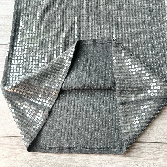 Press Sequin Knitted Straight Midi Skirt - Picture 8 of 11